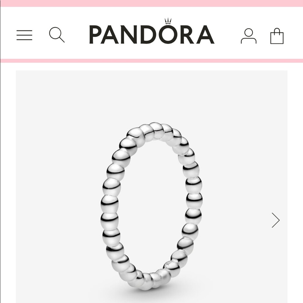 Pandora Silver Beaded Ring Size 6